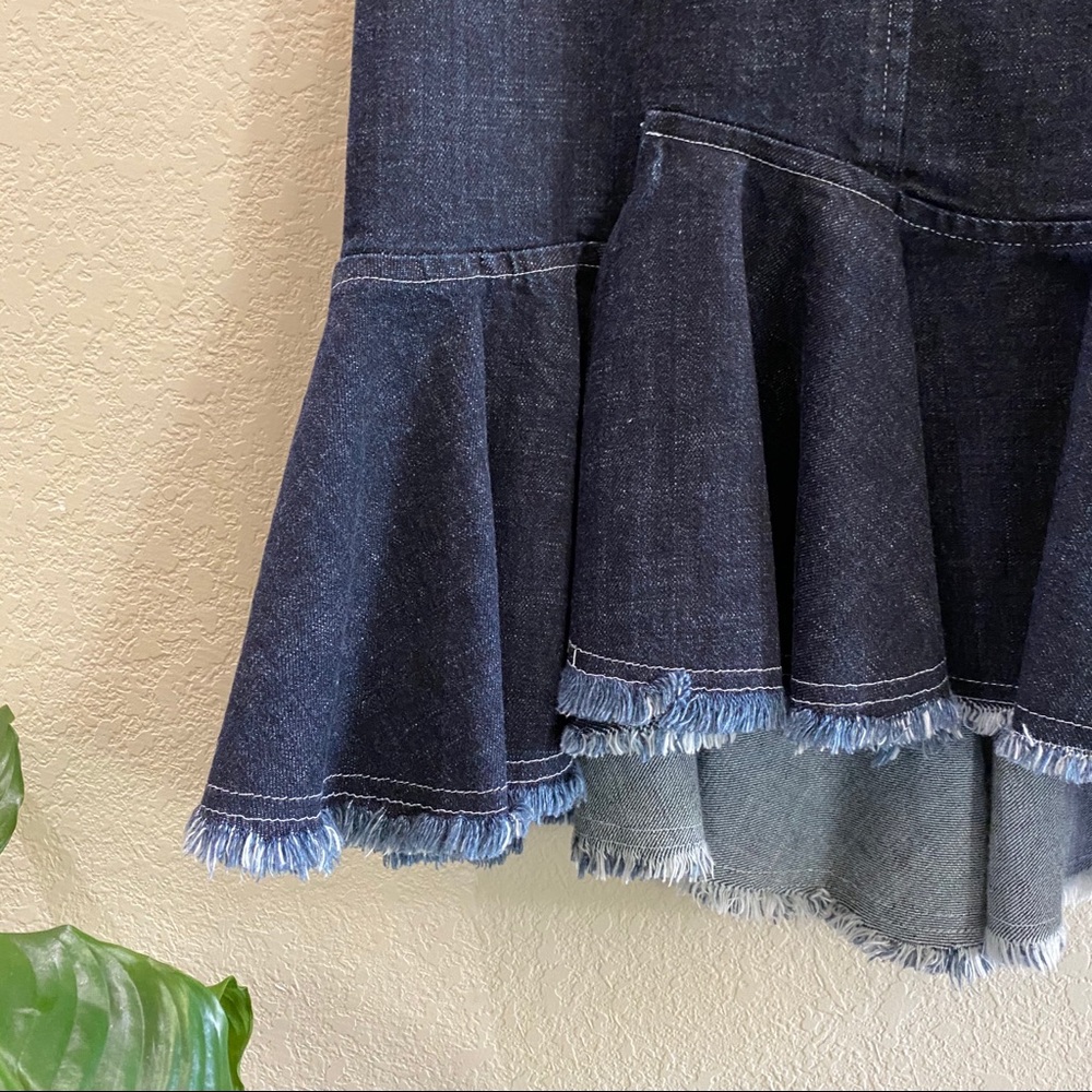 Scripted - Ruffle Denim Mini Skirt - Picture 6 of 16